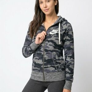 Nike Women’s Camo Hoodie - Blue and Gray